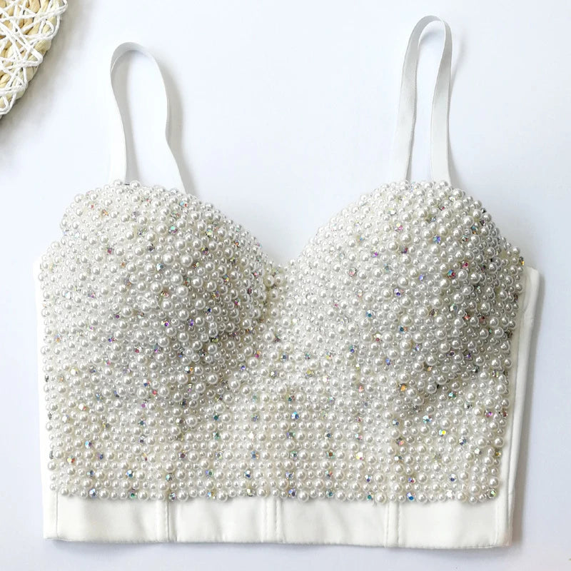 Sparkling Rhinestone Women Corset Top High-end Party Underbust Corsets Festival Steampunk Bustier Sexy Push Up Bra Lingerie
