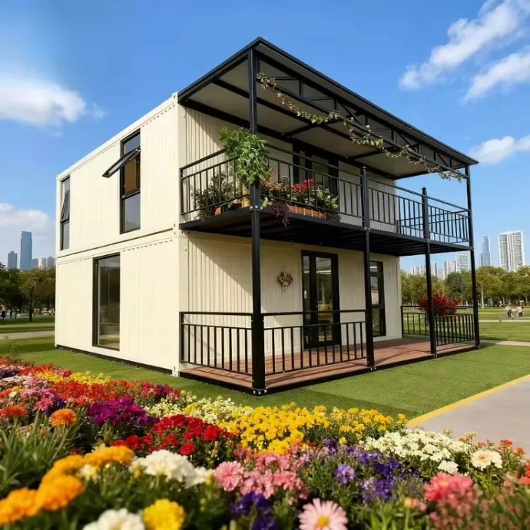 2 Story Duplex Luxury Village Expandable Container House 2-5 Bedrooms Mobile Modular Tiny Home with Kitchen Bathroom