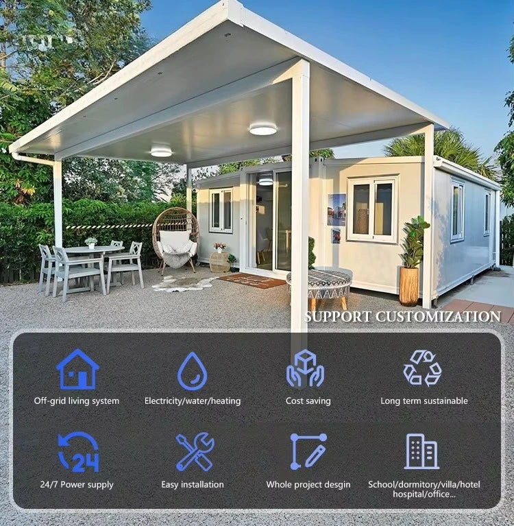 2 Story Duplex Luxury Village Expandable Container House 2-5 Bedrooms Mobile Modular Tiny Home with Kitchen Bathroom
