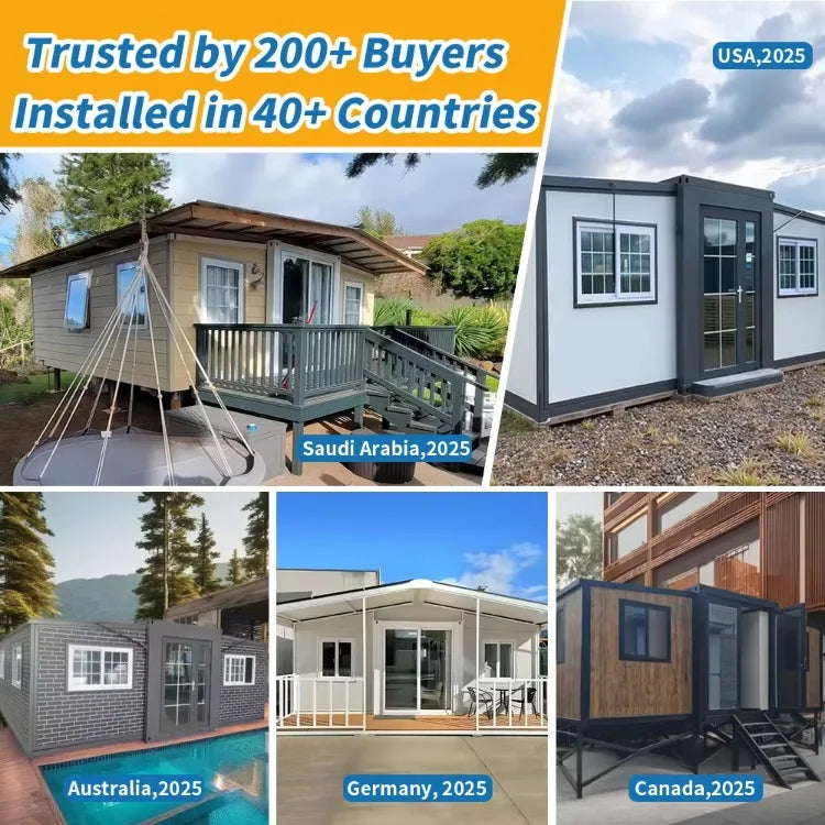 2 Story Duplex Luxury Village Expandable Container House 2-5 Bedrooms Mobile Modular Tiny Home with Kitchen Bathroom