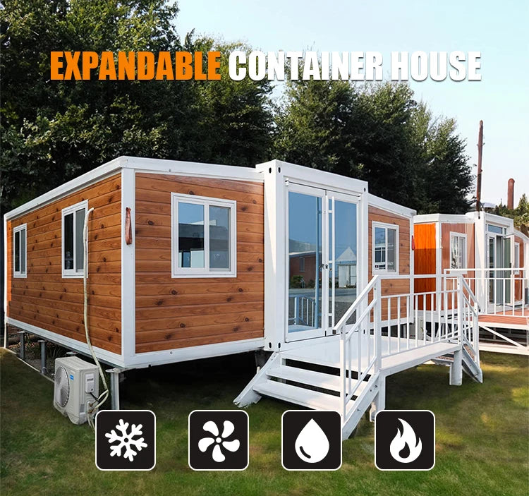 2 Story Duplex Luxury Village Expandable Container House 2-5 Bedrooms Mobile Modular Tiny Home with Kitchen Bathroom