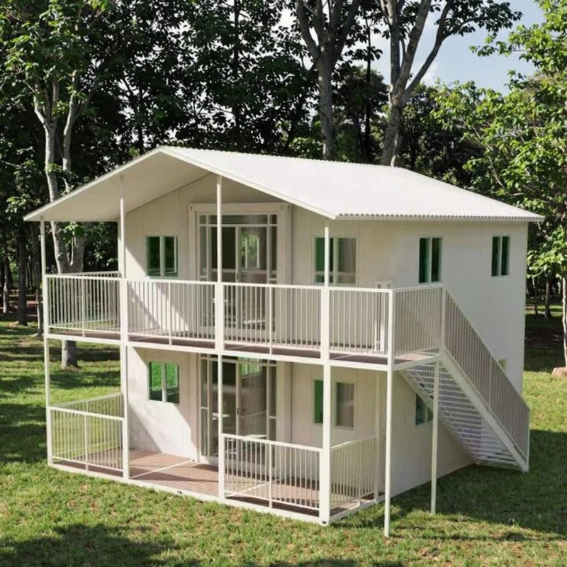 2 Story Duplex Luxury Village Expandable Container House 2-5 Bedrooms Mobile Modular Tiny Home with Kitchen Bathroom