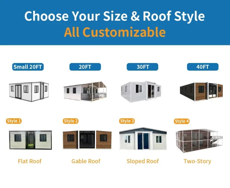 2 Story Duplex Luxury Village Expandable Container House 2-5 Bedrooms Mobile Modular Tiny Home with Kitchen Bathroom