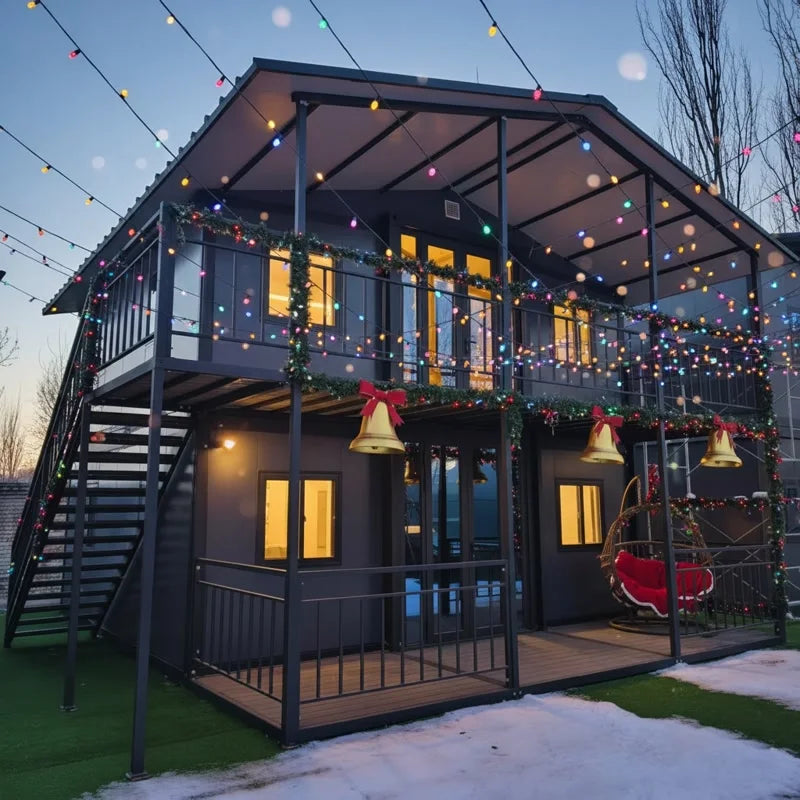 2 Story Duplex Luxury Village Expandable Container House 2-5 Bedrooms Mobile Modular Tiny Home with Kitchen Bathroom