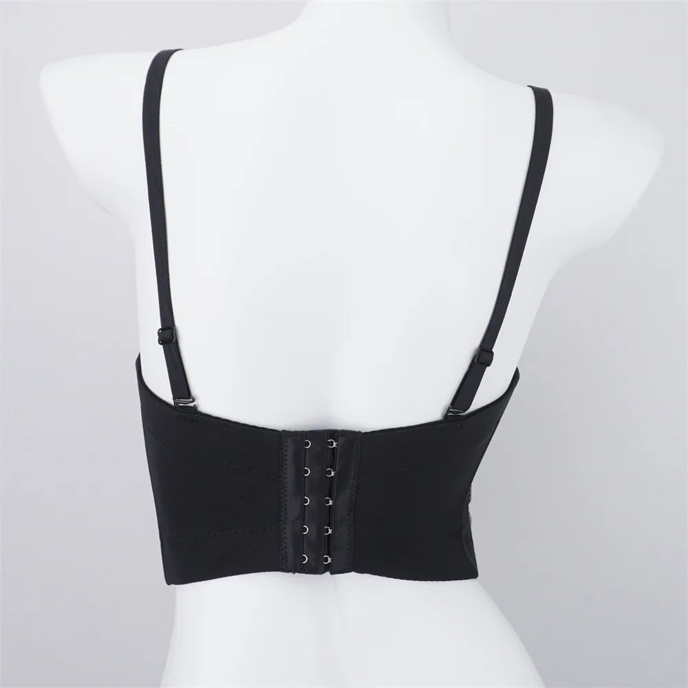 Sparkling Rhinestone Women Corset Top High-end Party Underbust Corsets Festival Steampunk Bustier Sexy Push Up Bra Lingerie