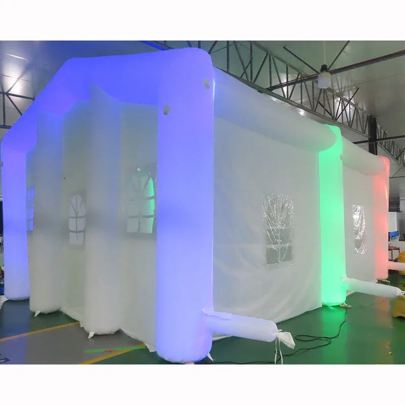 Portable White Tent Inflatable Wedding Tent inflatable Party House Event  with Colorful LED Light For Sale Free air shipping