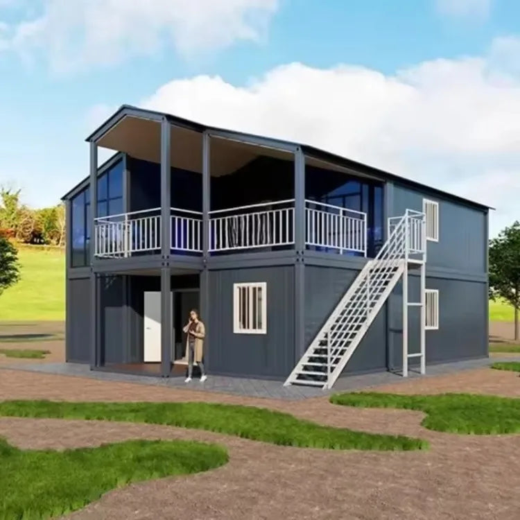 2 Story Duplex Luxury Village Expandable Container House 2-5 Bedrooms Mobile Modular Tiny Home with Kitchen Bathroom