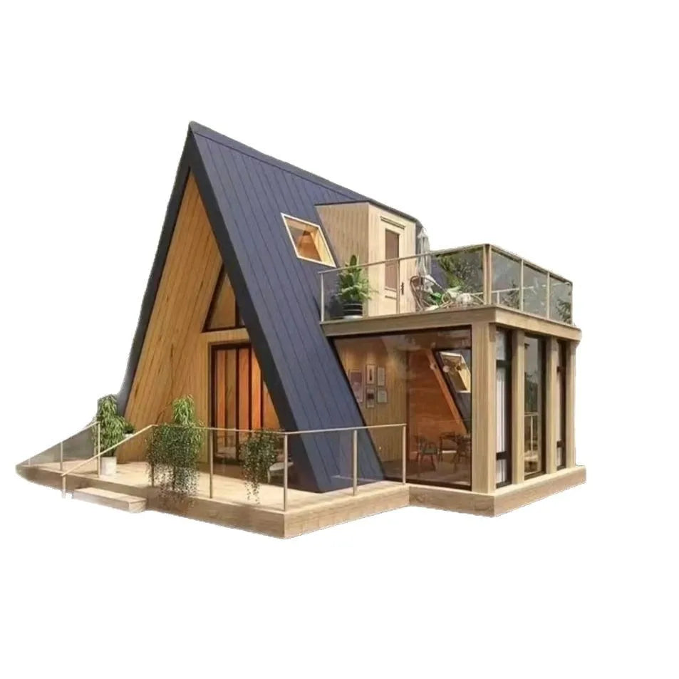 Internet celebrity triangle wooden house outdoor camping B & B landscape wooden house agritainment wood camp