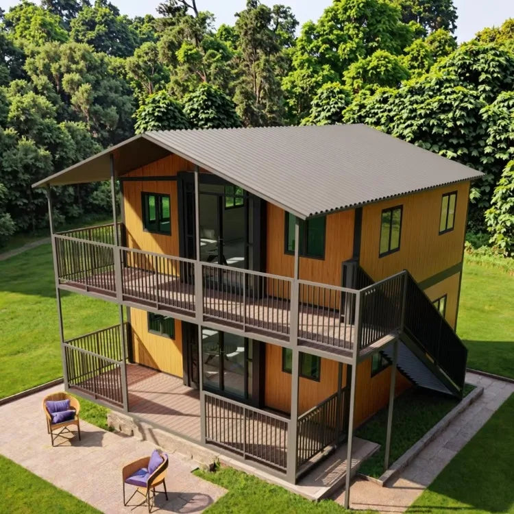 2 Story Duplex Luxury Village Expandable Container House 2-5 Bedrooms Mobile Modular Tiny Home with Kitchen Bathroom