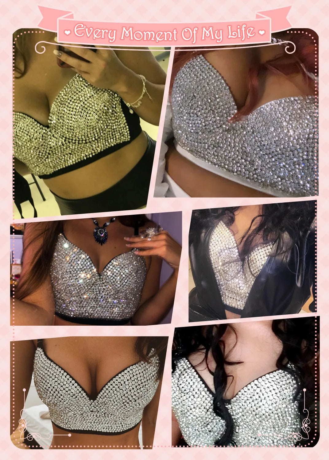 Sparkling Rhinestone Women Corset Top High-end Party Underbust Corsets Festival Steampunk Bustier Sexy Push Up Bra Lingerie