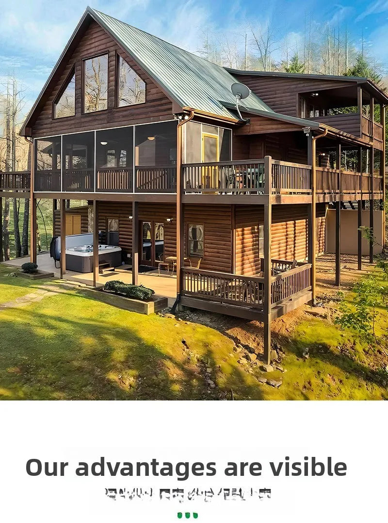 Internet celebrity triangle wooden house outdoor camping B & B landscape wooden house agritainment wood camp